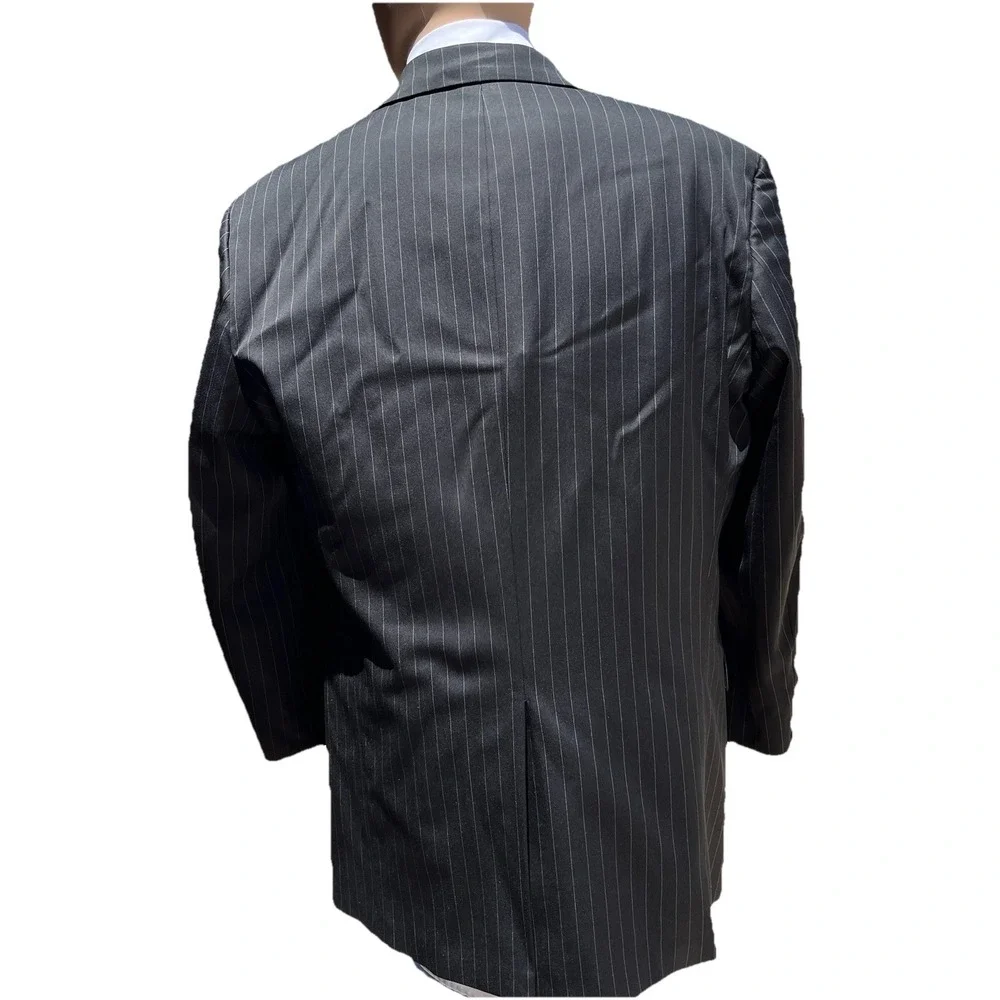 Hugo boss stretch Men (42R) made in USA black pinstripe formal business‎ blazer